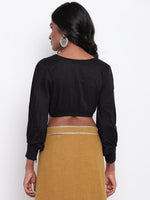 Thumbnail for trueBrowns Black Gathered Sleeve Top - Distacart