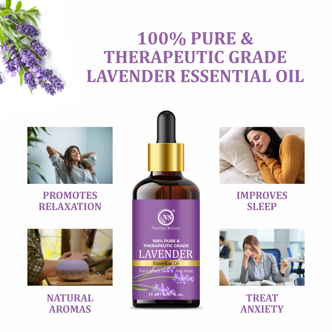 Nuerma Science Lavender Essential Oil | For Skin Care & Natural Hair Growth