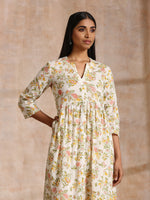 Thumbnail for trueBrowns White Multi Color Overall Block Print Cotton Kurta Pant Set - Distacart