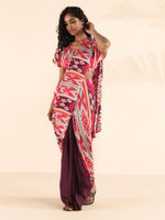 Thumbnail for trueBrowns Maroon Muslin Ikat Blouse