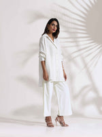 Thumbnail for trueBrowns White Cotton Check Shirt Co-ord Set