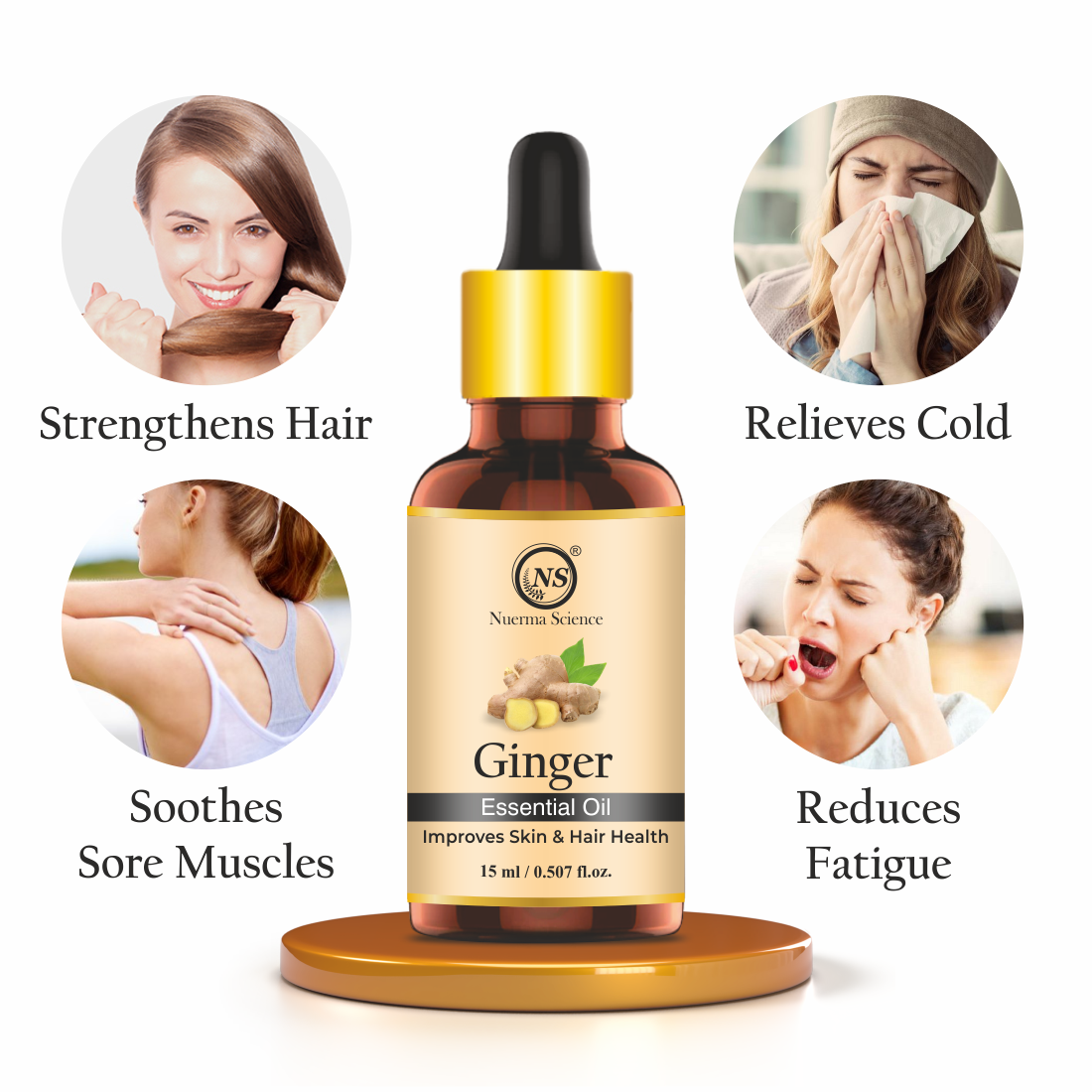 Nuerma Science Pure Ginger Oil For Skin, Body & Hair Care