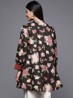 Thumbnail for Ahalyaa Mandarin Collar Floral Print Crepe Tunic - Distacart