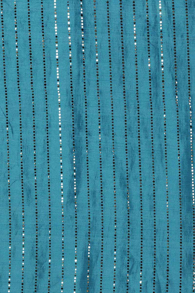 Ahika Blue Poly Chanderi Solid Straight Suit Set
