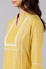 Thumbnail for Ahika Yellow Poly Silk Solid Straight Kurta Set - Distacart