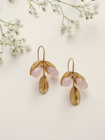 Thumbnail for trueBrowns Brass Crystal Leaf Earrings - Distacart