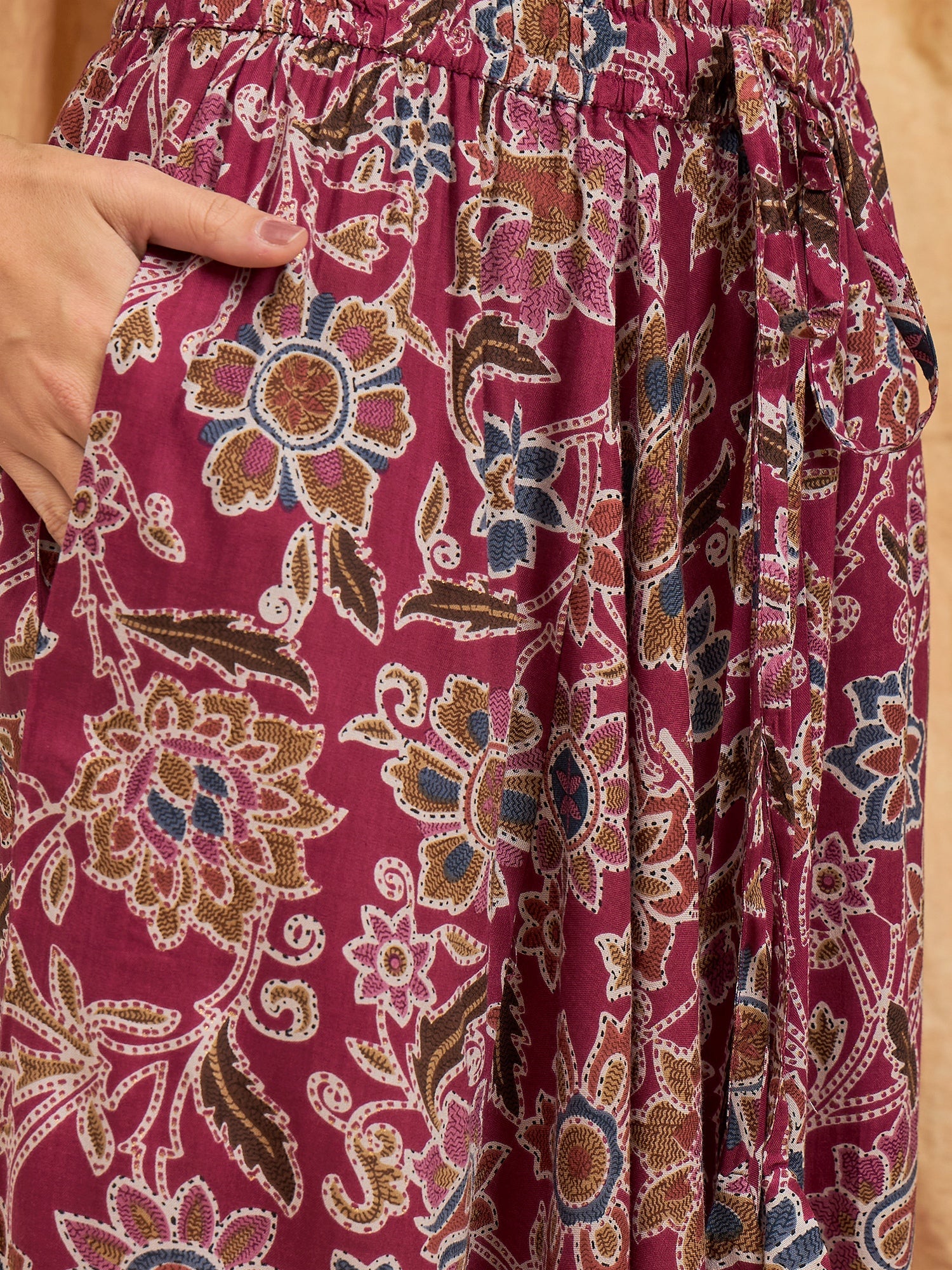 InWeave Burgundy Big Jaal Harem Pant