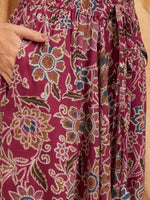 Thumbnail for InWeave Burgundy Big Jaal Harem Pant
