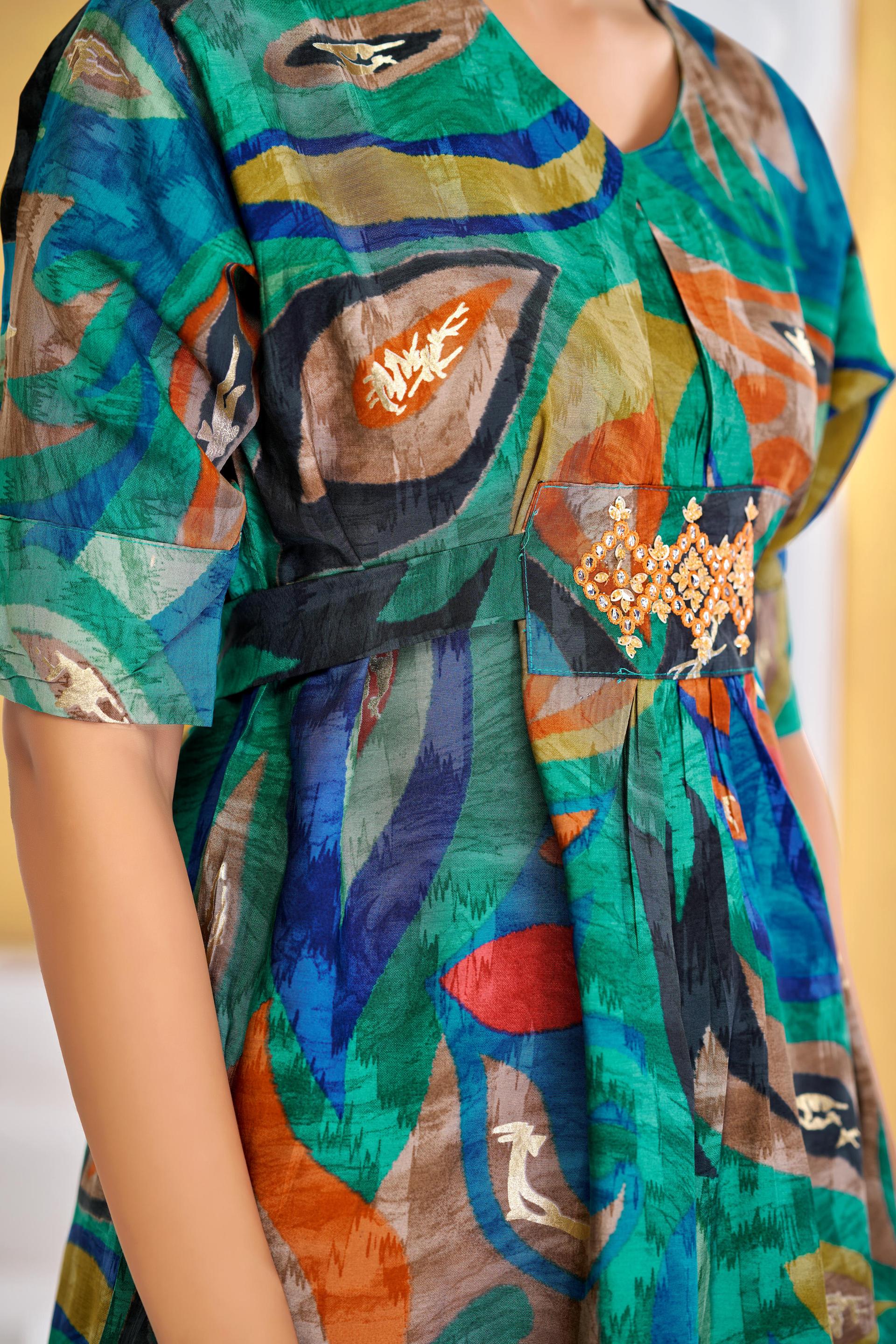 BulBul Kalki Green Chanderi Co-Ord Set