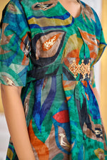 Thumbnail for BulBul Kalki Green Chanderi Co-Ord Set