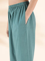 Thumbnail for trueBrowns Green Cotton Ikat Kurta Pant Set - Distacart