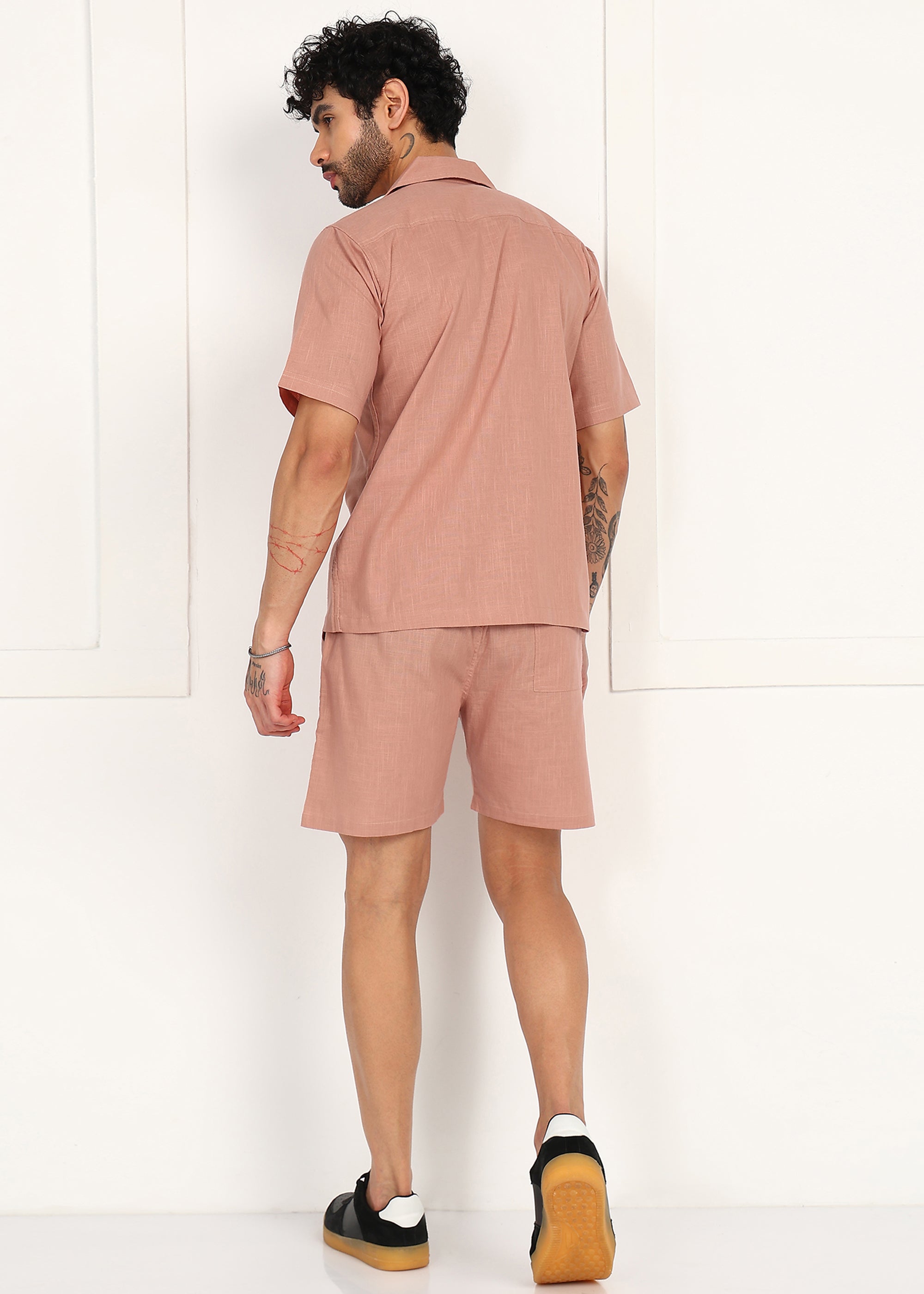 Fabmade Men’S Peach Linen Co-Ord Set - Distacart