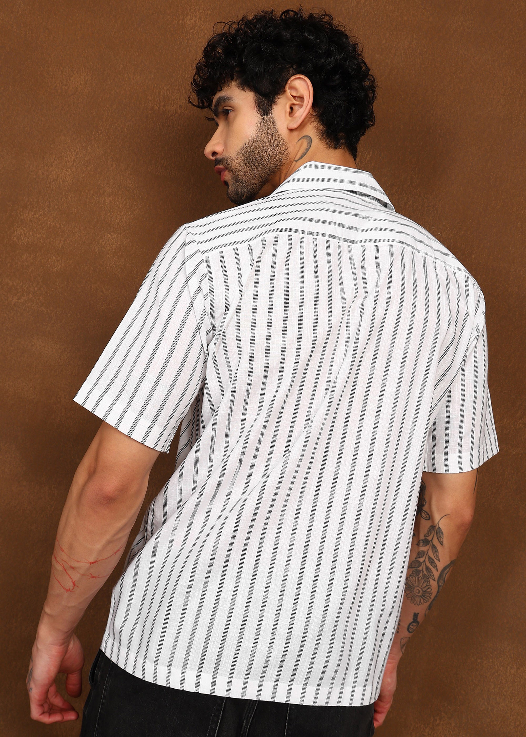 Fabmade Linear Drift Linen Shirt - Distacart
