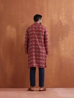 Thumbnail for trueBrowns Men's Beige Printed Kurta