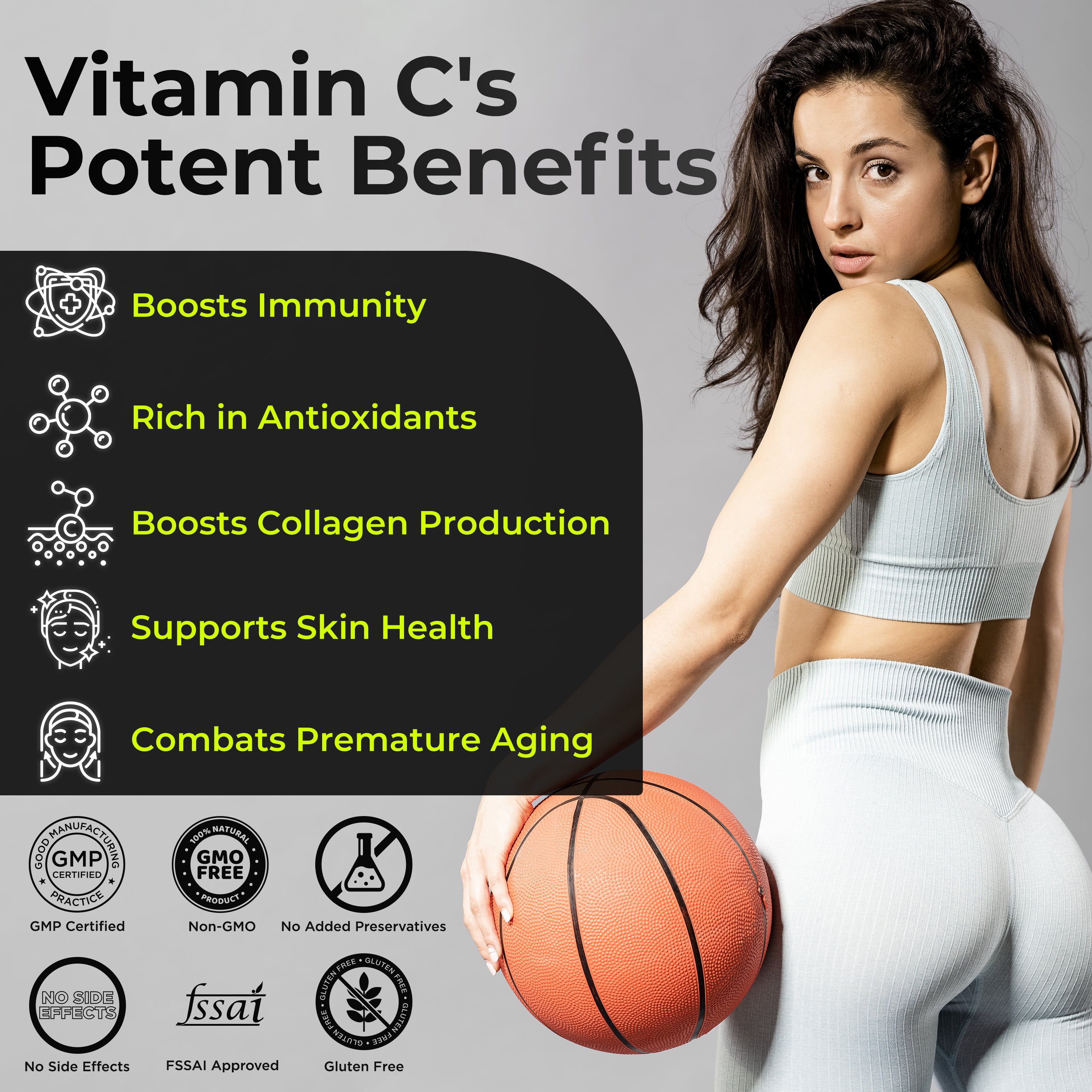 Health Veda Organics Natural Vitamin C Tablets For Skin & Health - Distacart