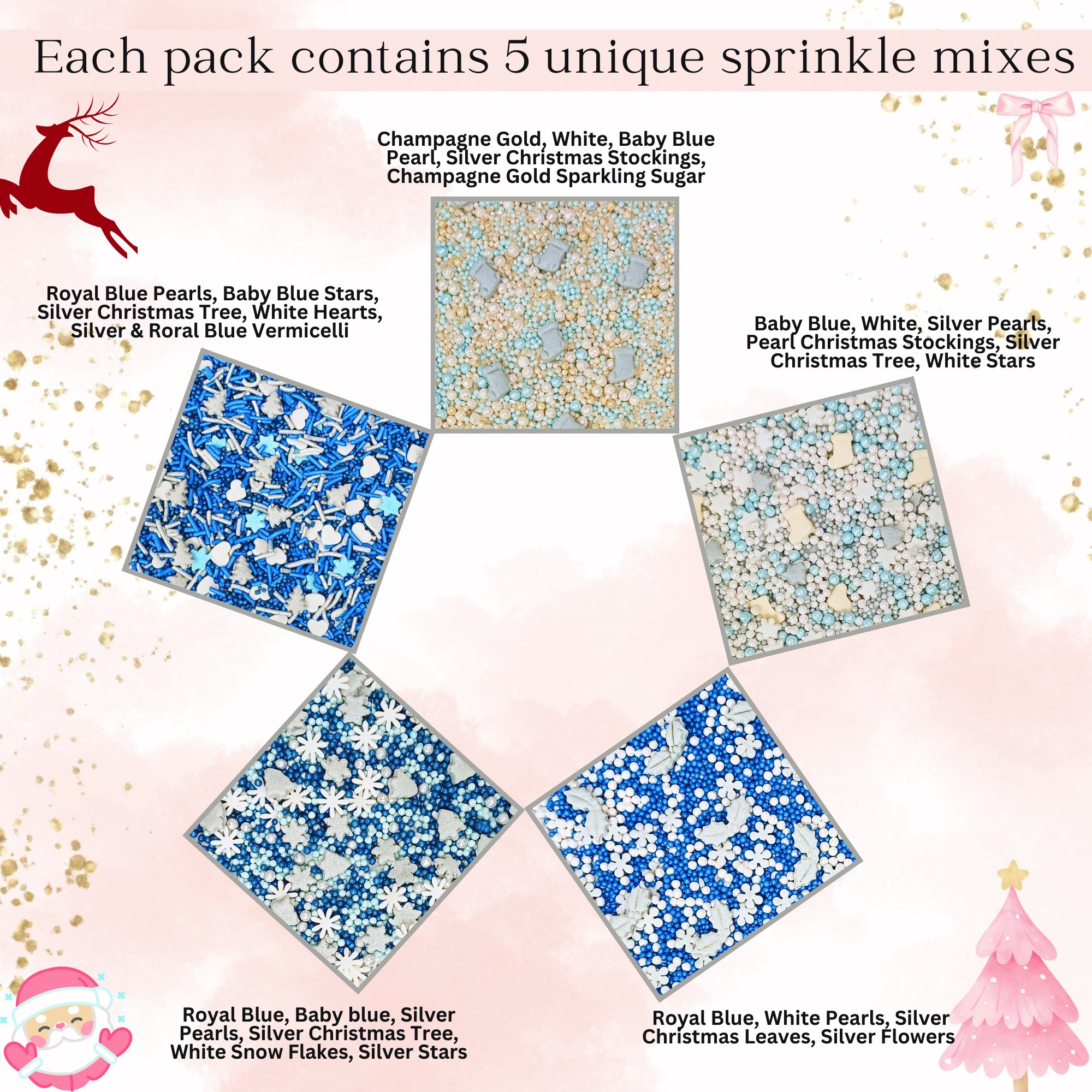 christmas sprinkles ch multipack 28 100 gms