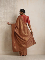 Thumbnail for trueBrowns Brown Gold Metallic Ready To Wear Saree