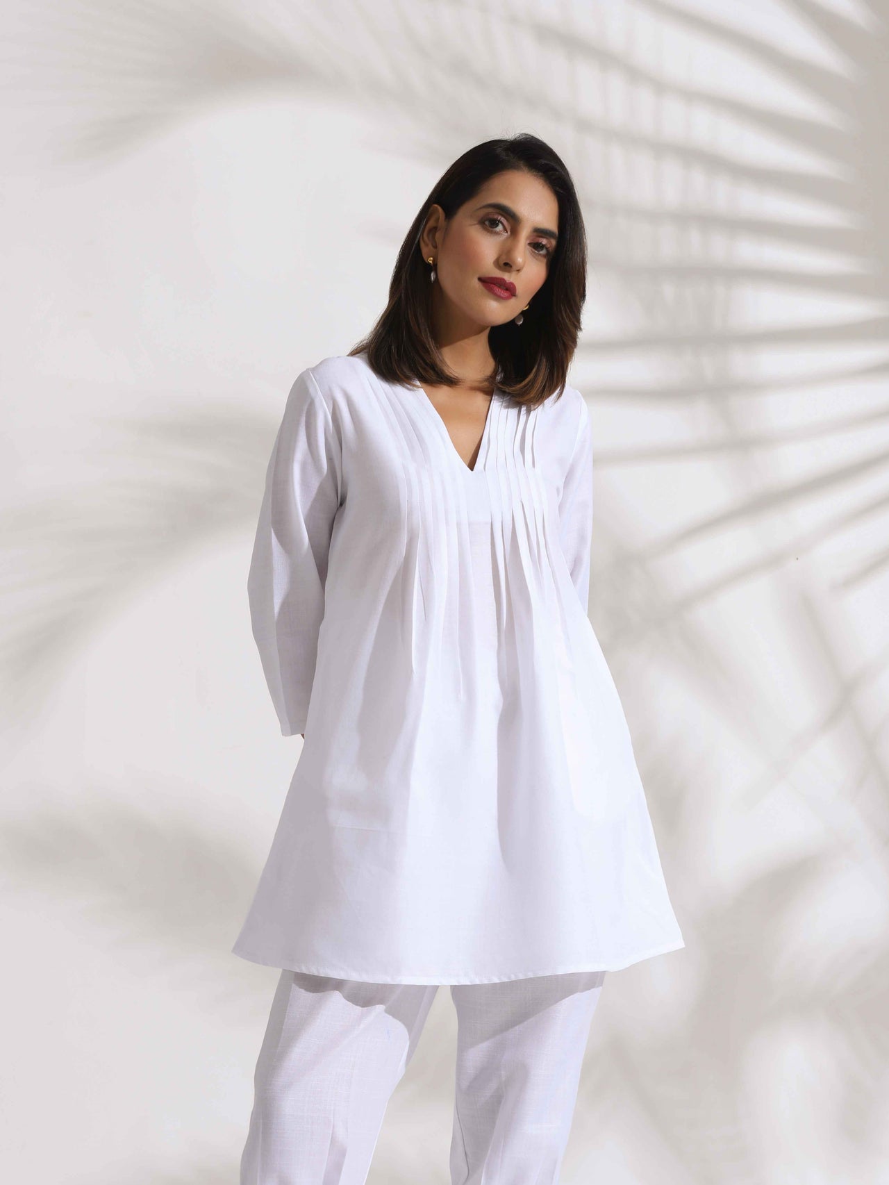 trueBrowns White Slub Co-ord Set