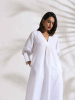 Thumbnail for trueBrowns White Slub Kurta Set