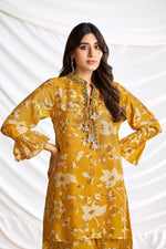 Thumbnail for BulBul Preha Mustard Chanderi Co-Ord Set