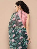 Thumbnail for Ahalyaa Floral Poly Chiffon Saree - Distacart