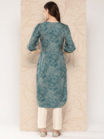 Thumbnail for Ahalyaa Women Floral Printed Gotta Patti Crepe Kurta - Distacart