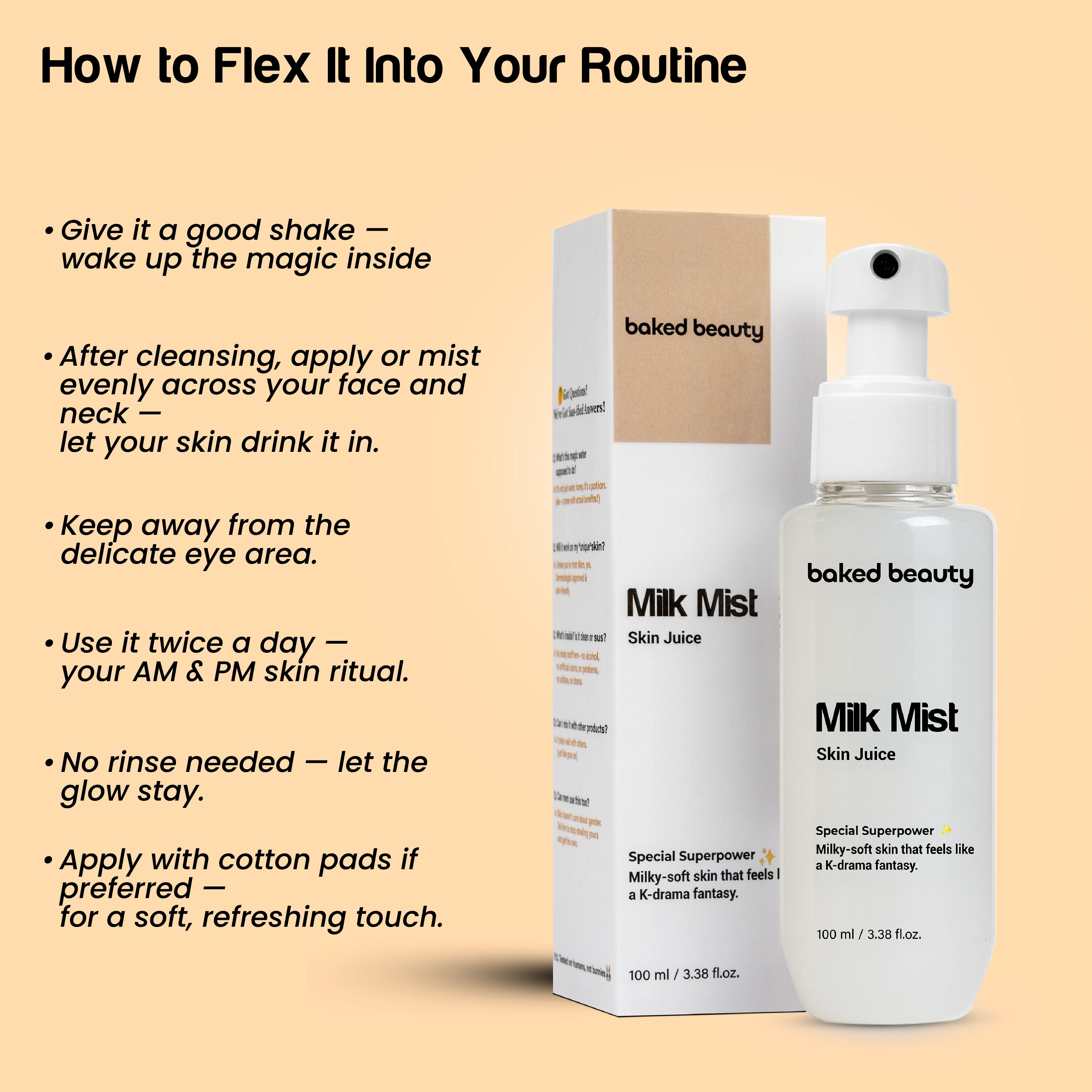 Baked Beauty Milk Mist Skin Juice - Milky Moisturising Toner