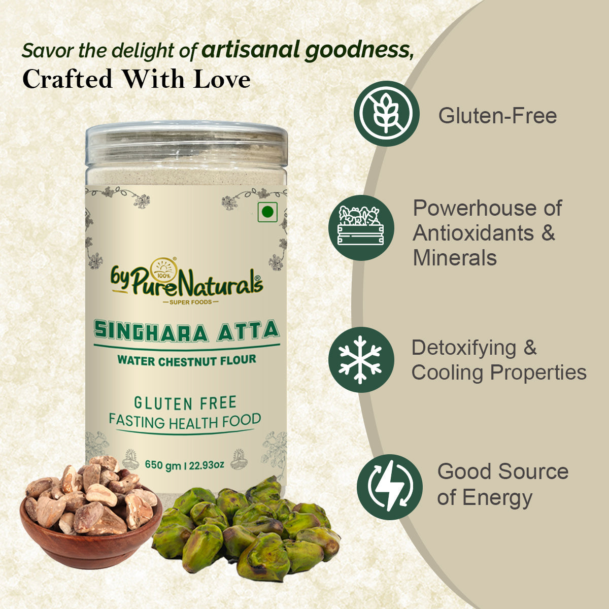 byPureNaturals Singhara Atta (Water Chestnut Flour) - Dista