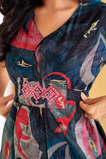 Thumbnail for BulBul Kalki Blue Chanderi Co-Ord Set