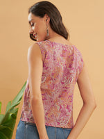 Thumbnail for InWeave Pink Coral Floral Print W/U Top