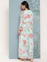Thumbnail for Ahalyaa Floral Printed Empire Kurta With Trousers - Distacart
