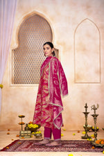 Thumbnail for BulBul Rashmi Printed Fuschia Kurta Set with Dupatta