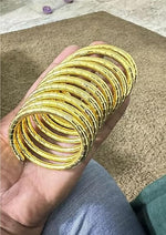 Thumbnail for Tehzeeb Creations Women's Golden Viral Spiral Bangle For Girl And Women - Distacart