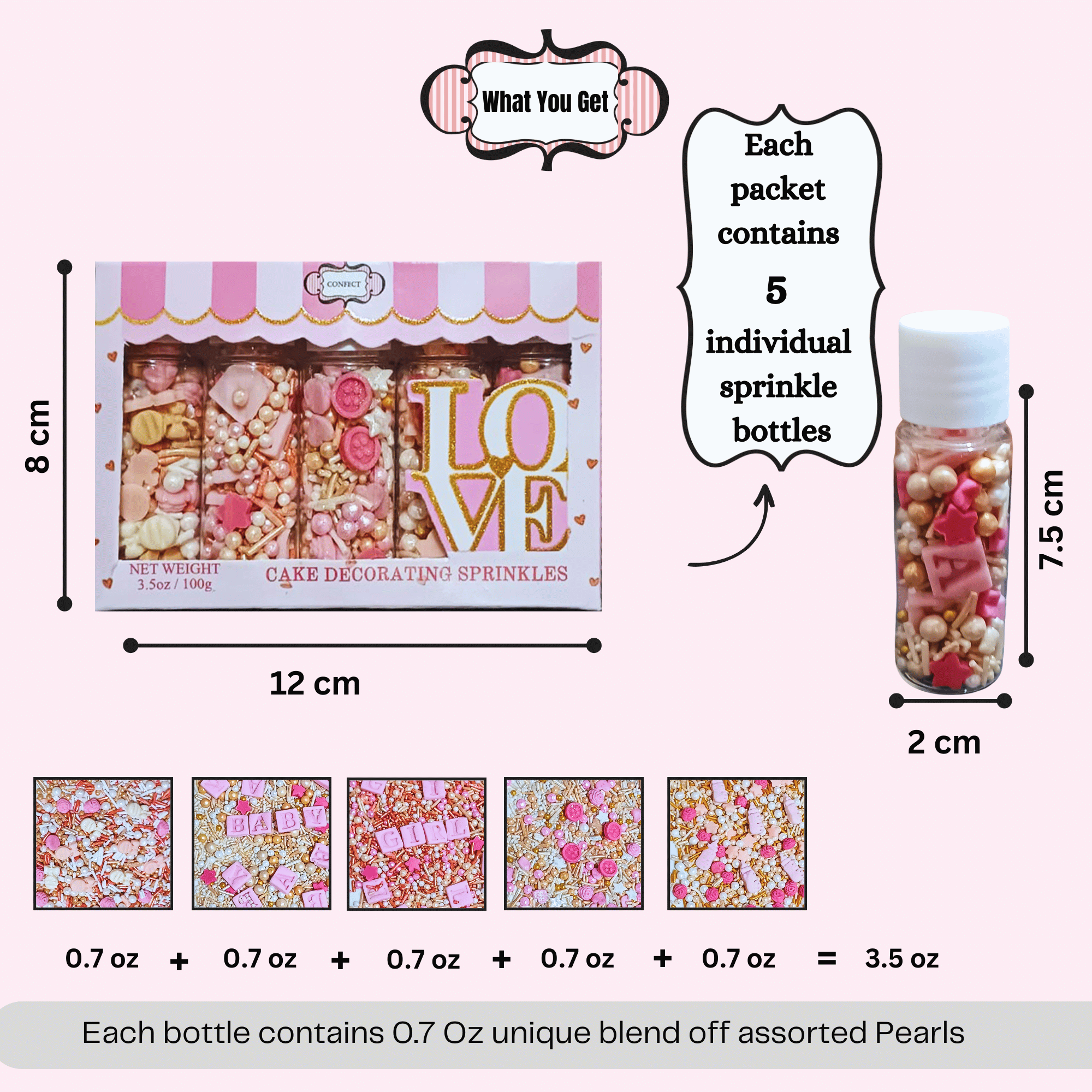 confect girls baby shower sprinkles edible sprinkles pack of 5 baby shower 14