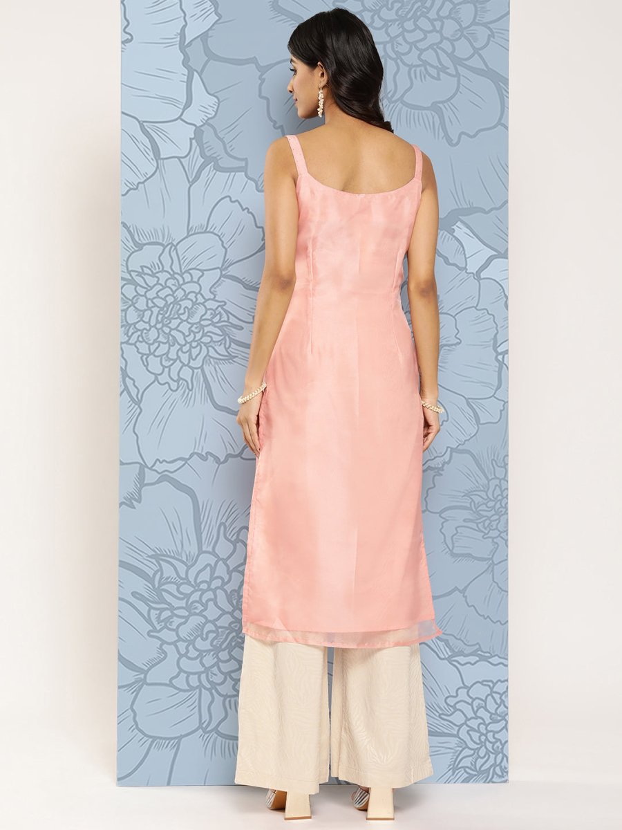 Ahalyaa Polka Dot Printed Organza Kurta - Distacart