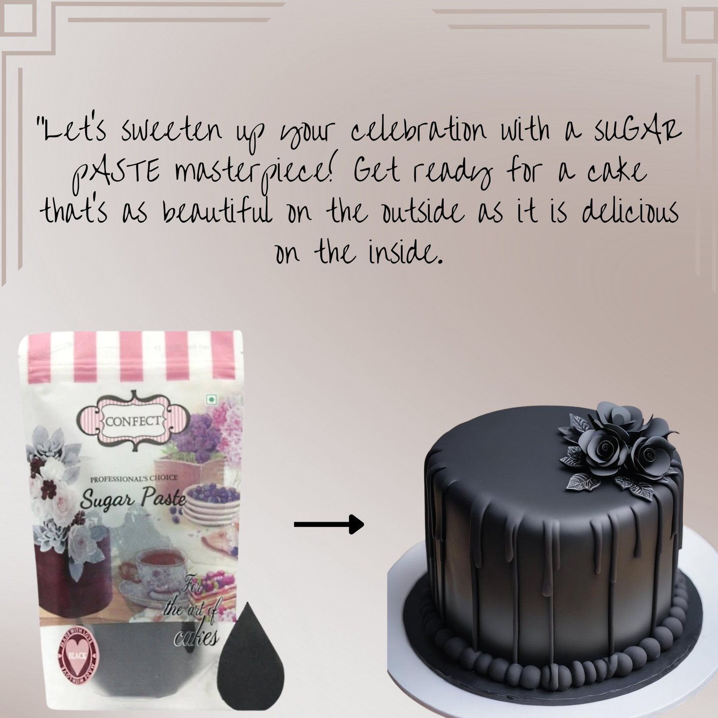 black fondant edible sugarpaste 1kg