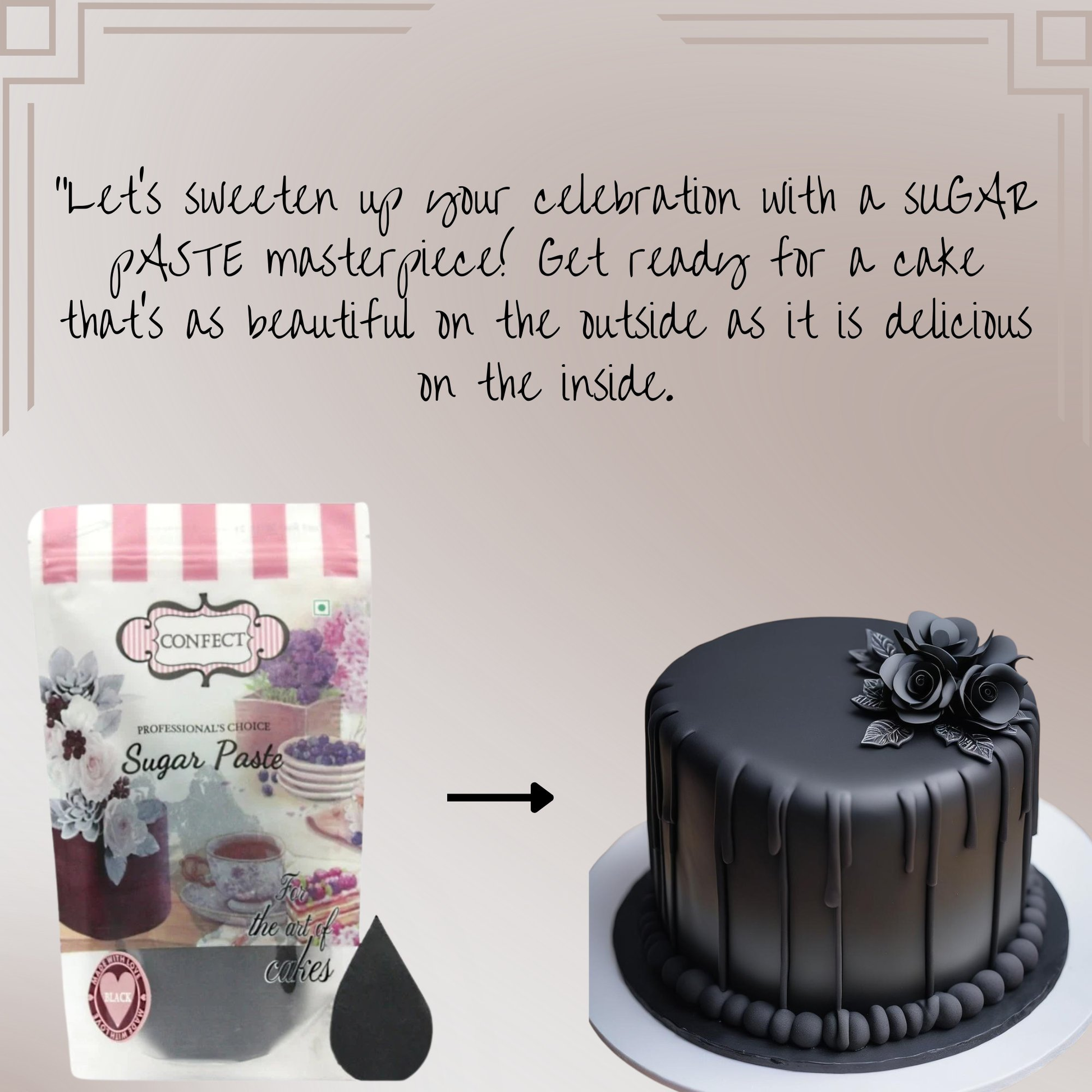 black fondant edible sugarpaste 1kg