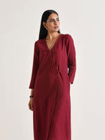 Thumbnail for trueBrowns Maroon Angrakha Kurta Set - Distacart