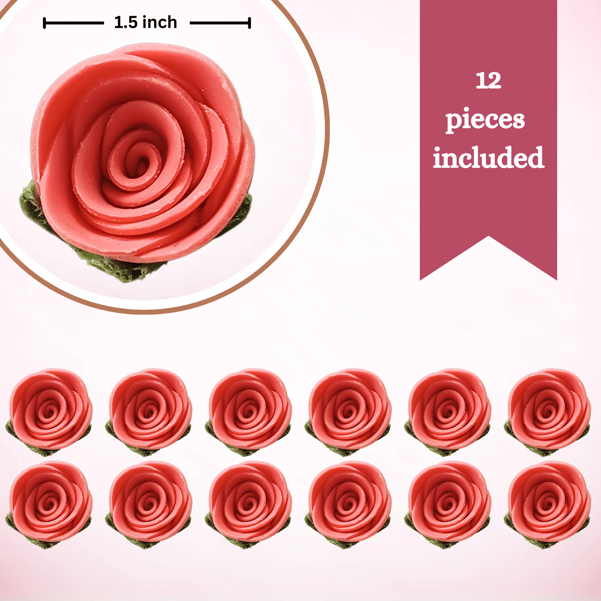 sugar roses for cake cupcake decoration coral 120 gms