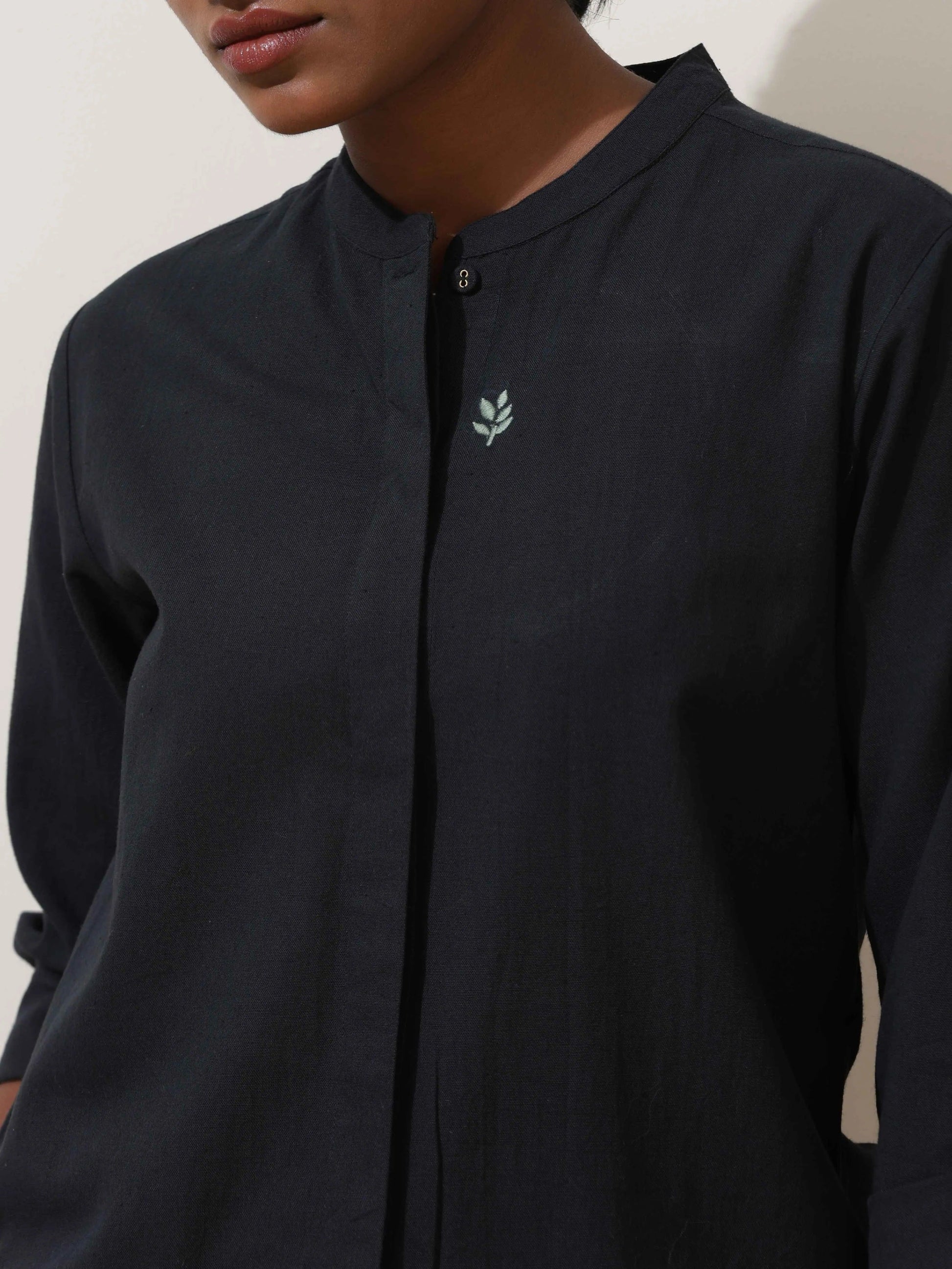 trueBrowns Black Cotton Linen Co-Ord Set - Distacart