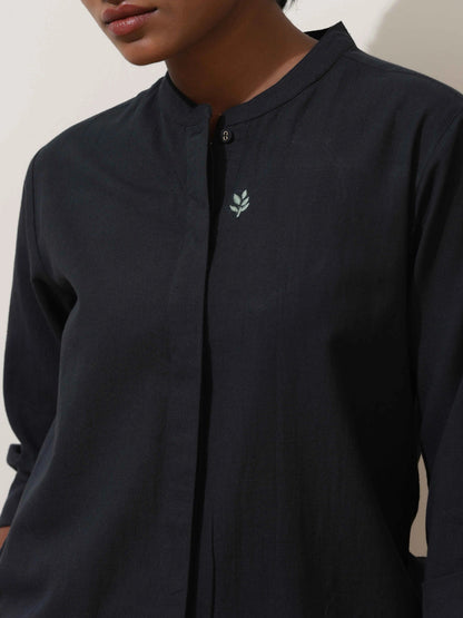 trueBrowns Black Cotton Linen Co-Ord Set - Distacart