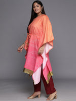 Thumbnail for Ahalyaa Plus Size Bandhani Printed Flared Sleeves Gotta Patti Kaftan Kurta - Distacart