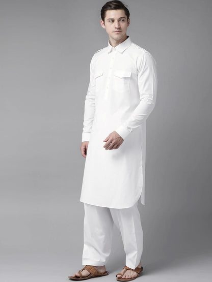 Fabmade White Pathani Suit - Distacart