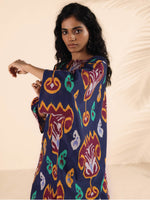 Thumbnail for trueBrowns Purple Cotton Ikat Kaftan Co-ord Set - Distacart