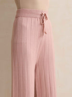Thumbnail for trueBrowns Pink Woollen Flared Pants