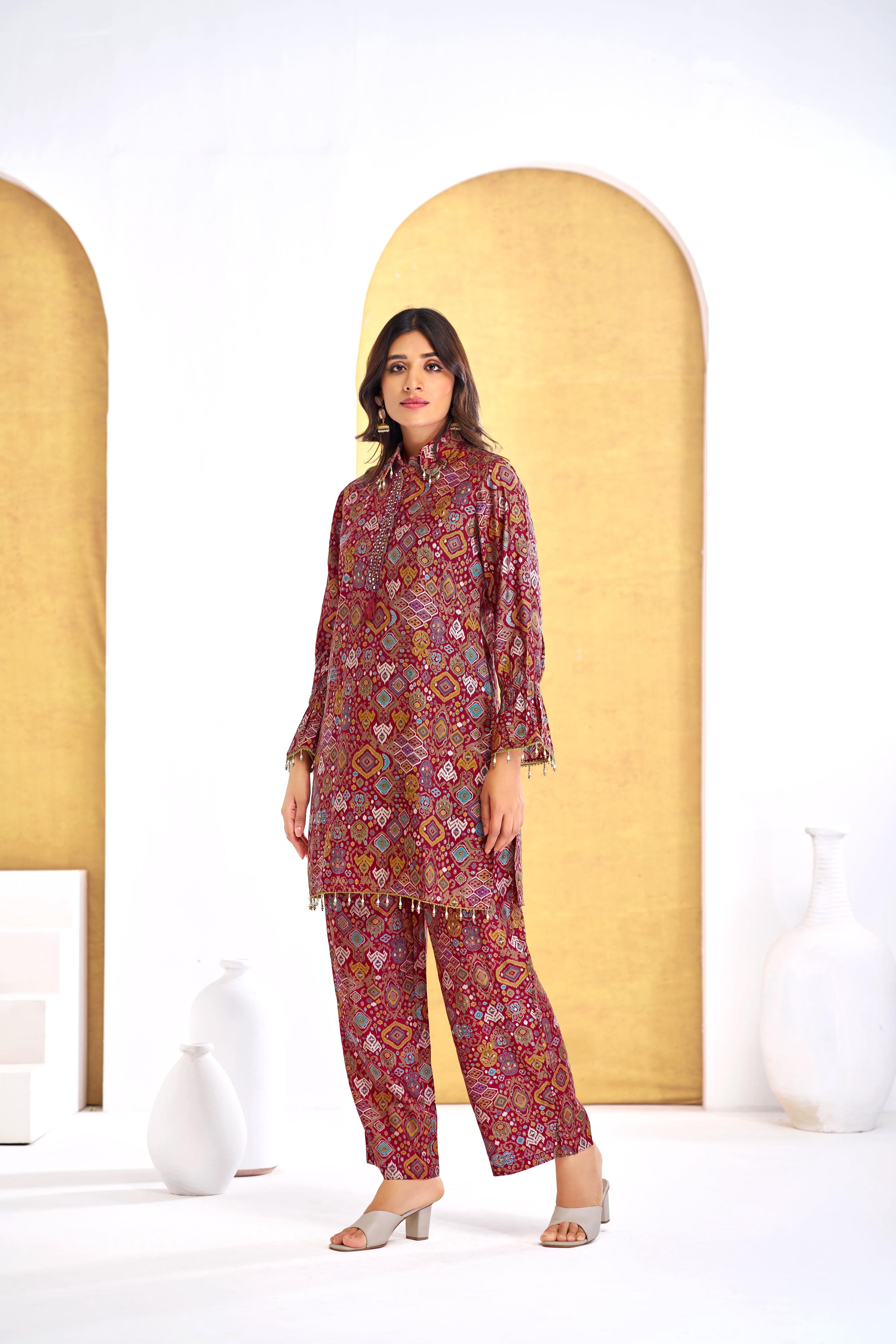 BulBul Pratiksha Red Co-Ord Set