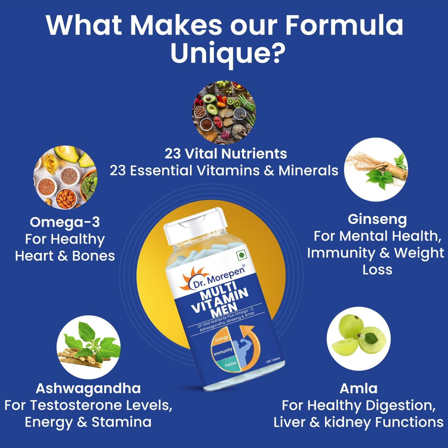 Dr. Morepen Gokshura And Multivitamin Men- Improves Desire And Drive/Boost Immunity