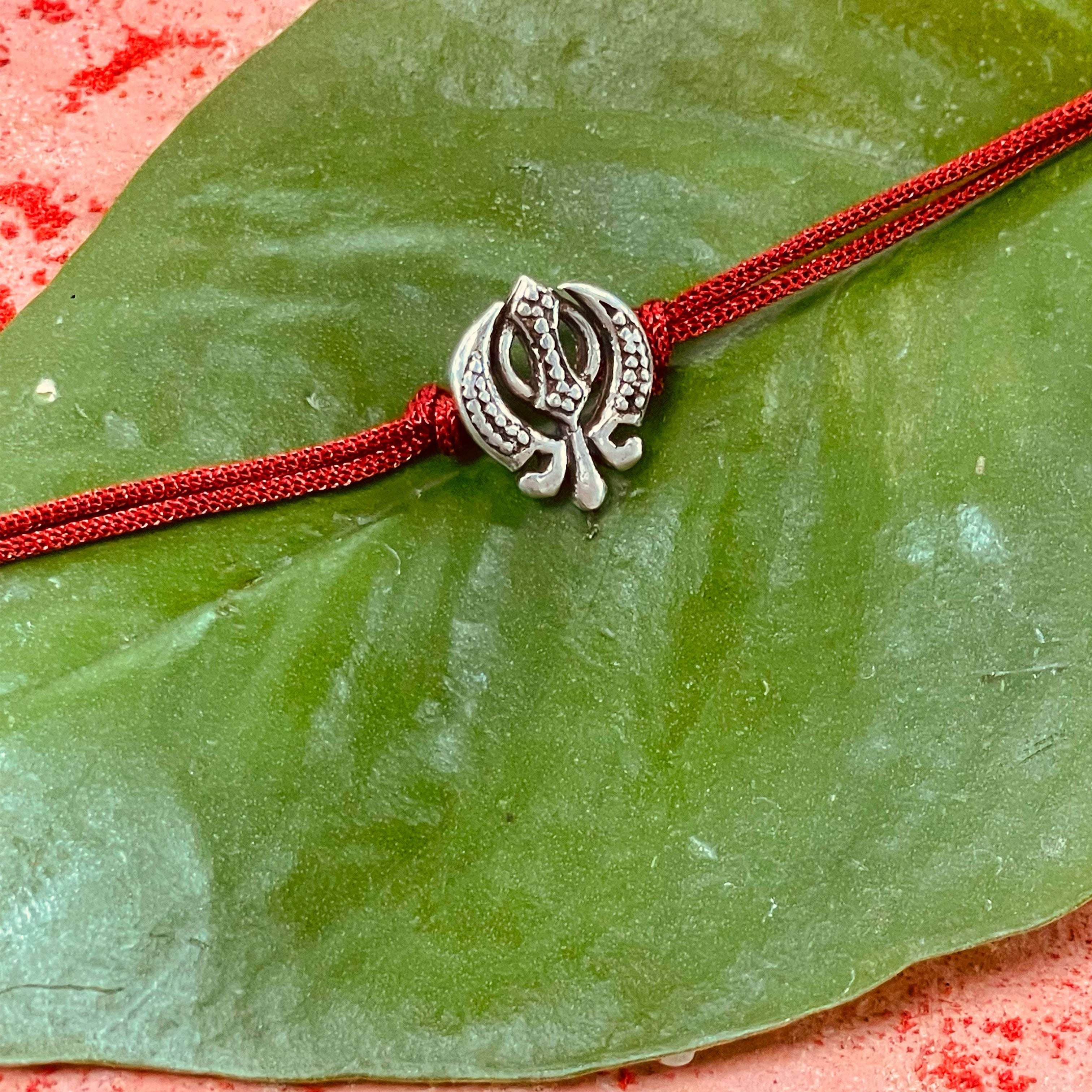 trueBrowns 925 Sterling Silver Khanda Thread Rakhi - Distacart