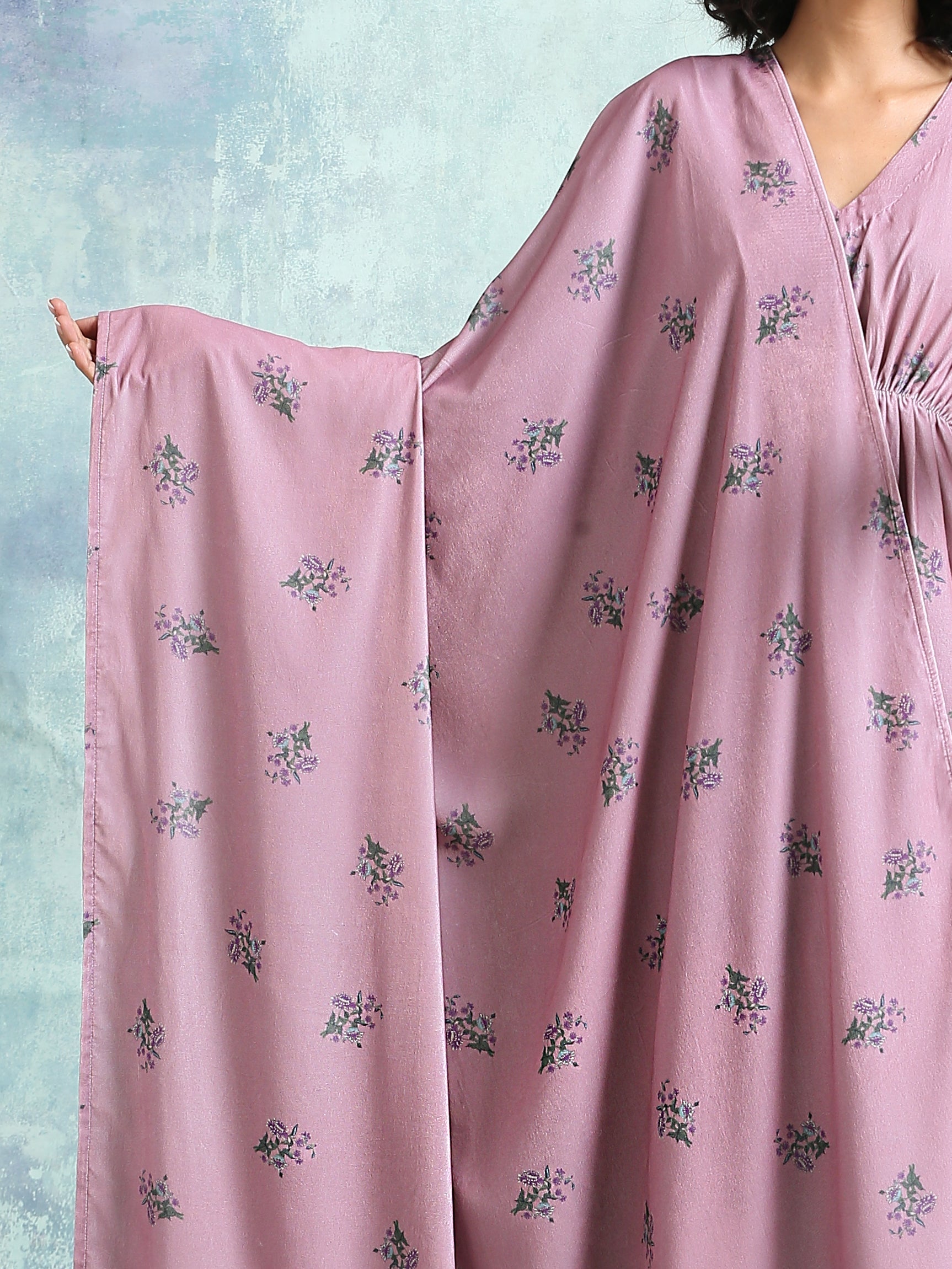 trueBrowns Light Mauve Printed Velvet Shawl - Distacart