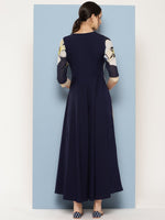 Thumbnail for Ahalyaa Floral Printed Maxi Empire Ethnic Dress - Distacart